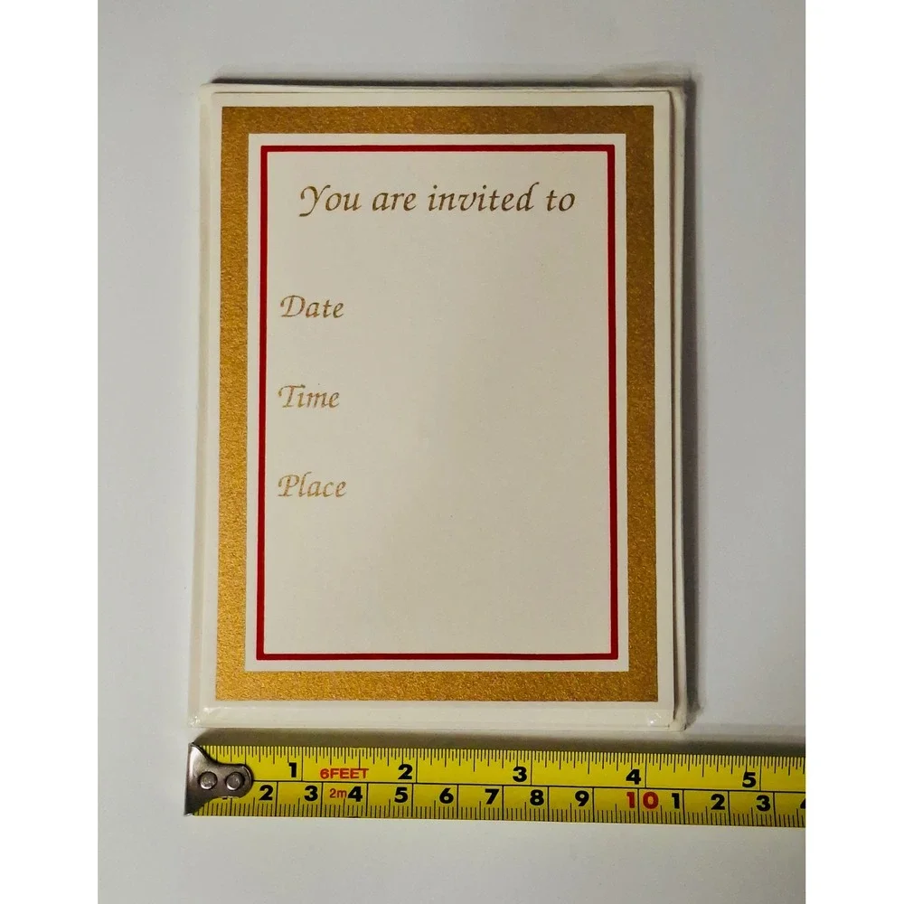 Vintage Loonart Designs Invitations Lot of 30 Gold Red 2 Sealed NOS